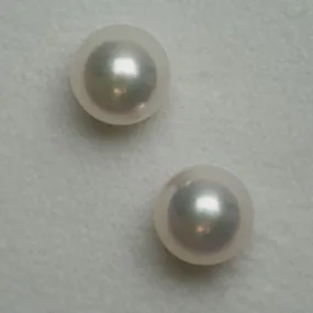 7.75 and 7.76 mm GIA Certified Hanadama Akoya Pearl Stud Earrings