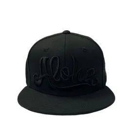 808ALLDAY Classic Fit Blacked Out Aloha Script Snapback