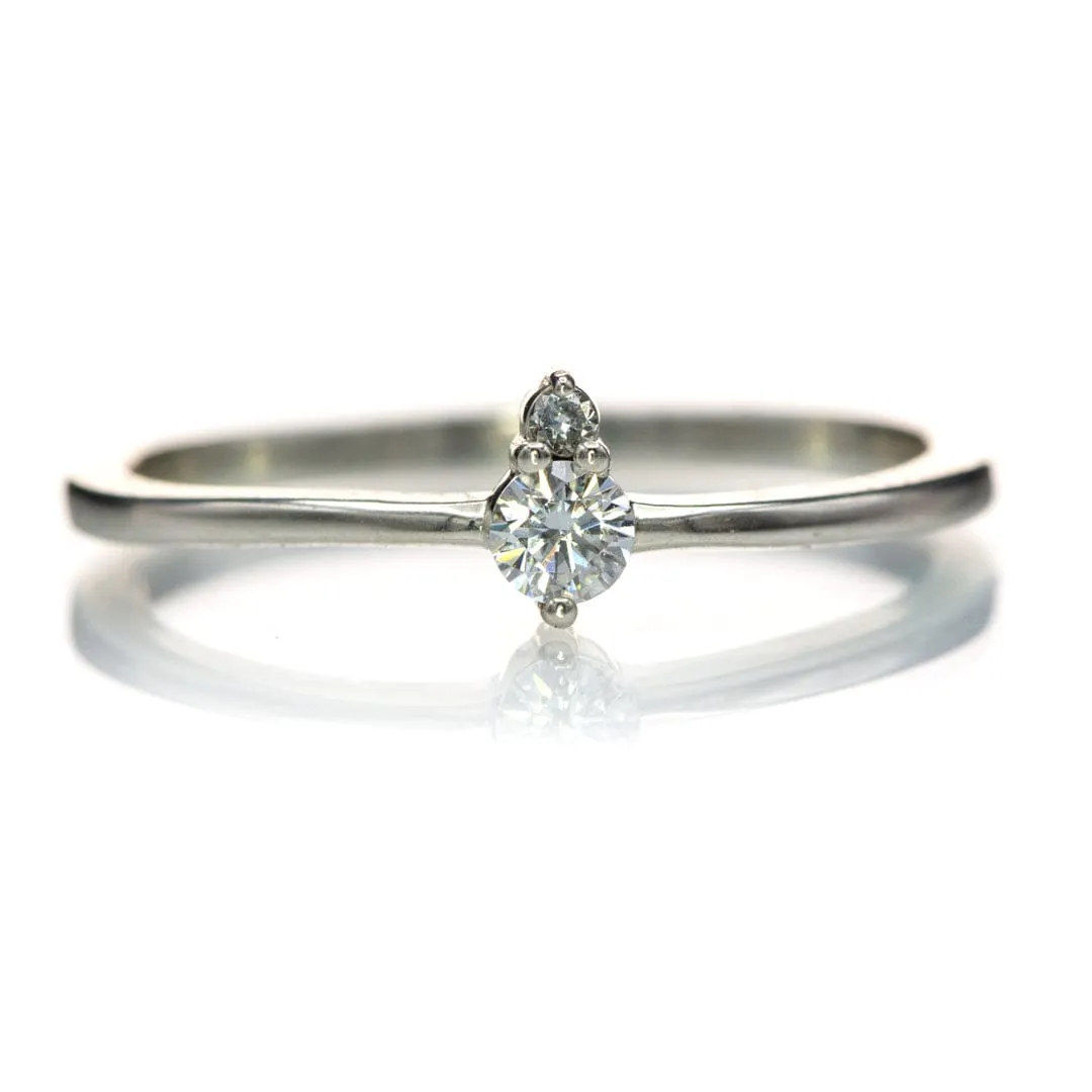 Accented Moissanite Sterling Silver Stacking Ring, Ready to Ship