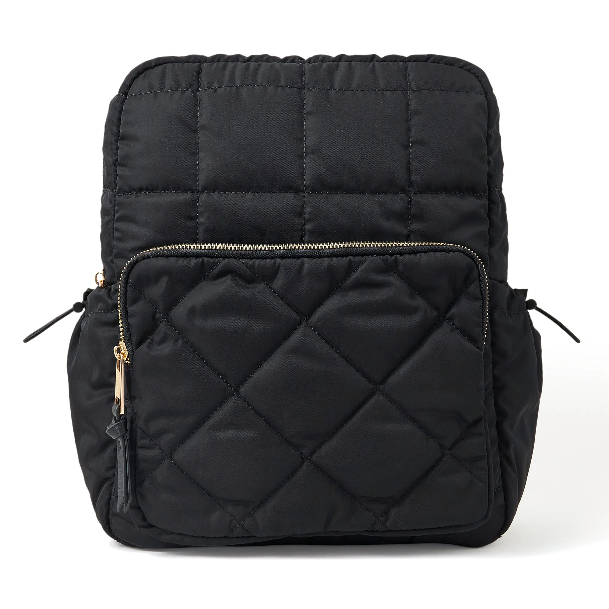 Accessorize London Women's Black Quilted Nylon Laptop Backpack With 12 Laptop Sleeve