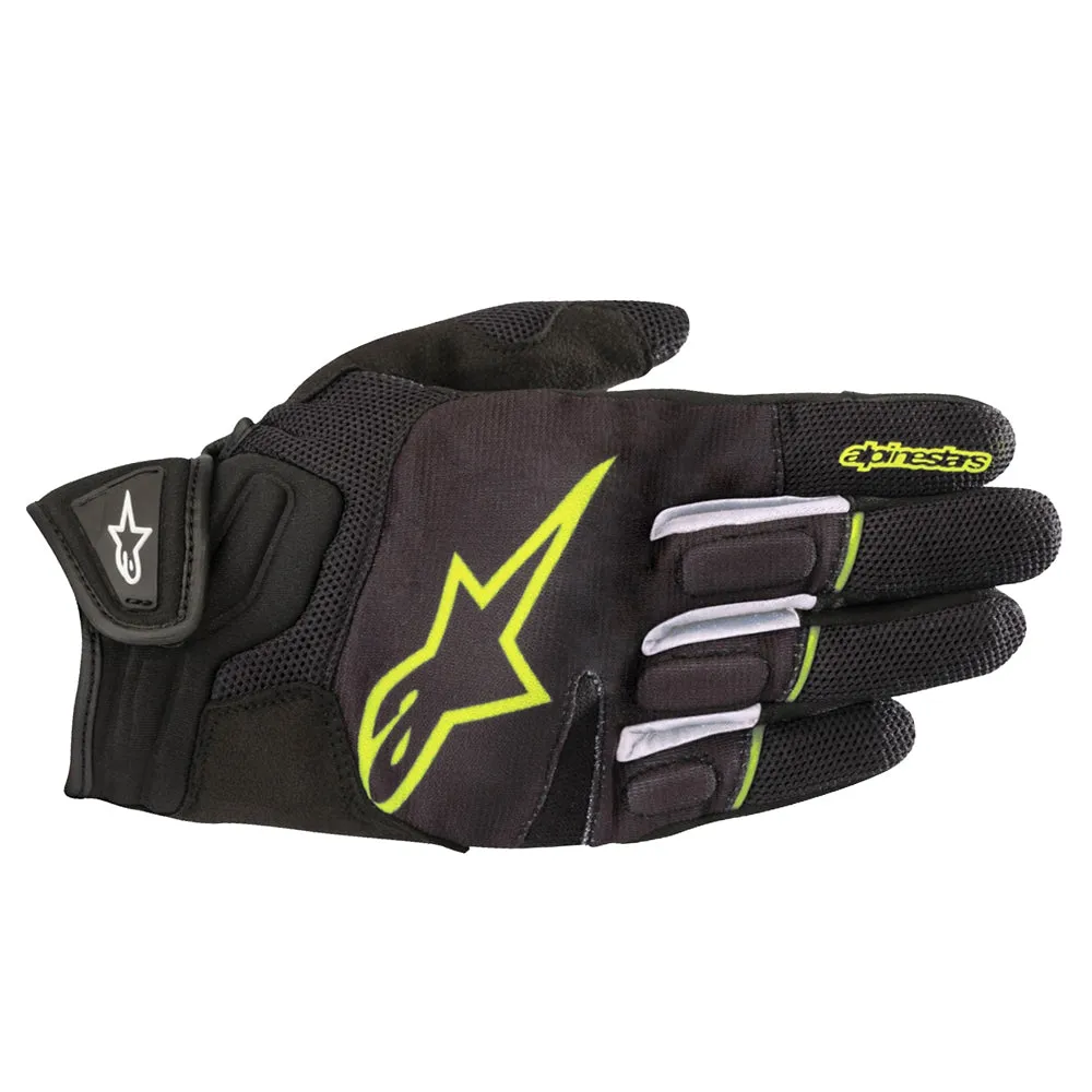 Alpinestars Atom Motorcycle Touring Gloves Black Yellow Fluo