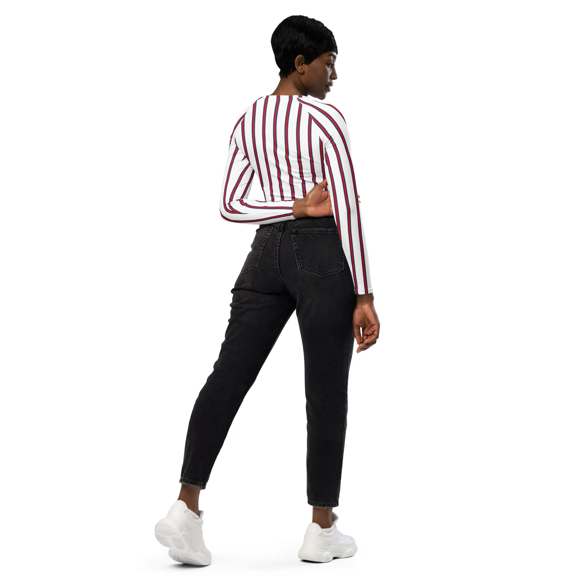 Americana Striped Recycled long-sleeve crop top