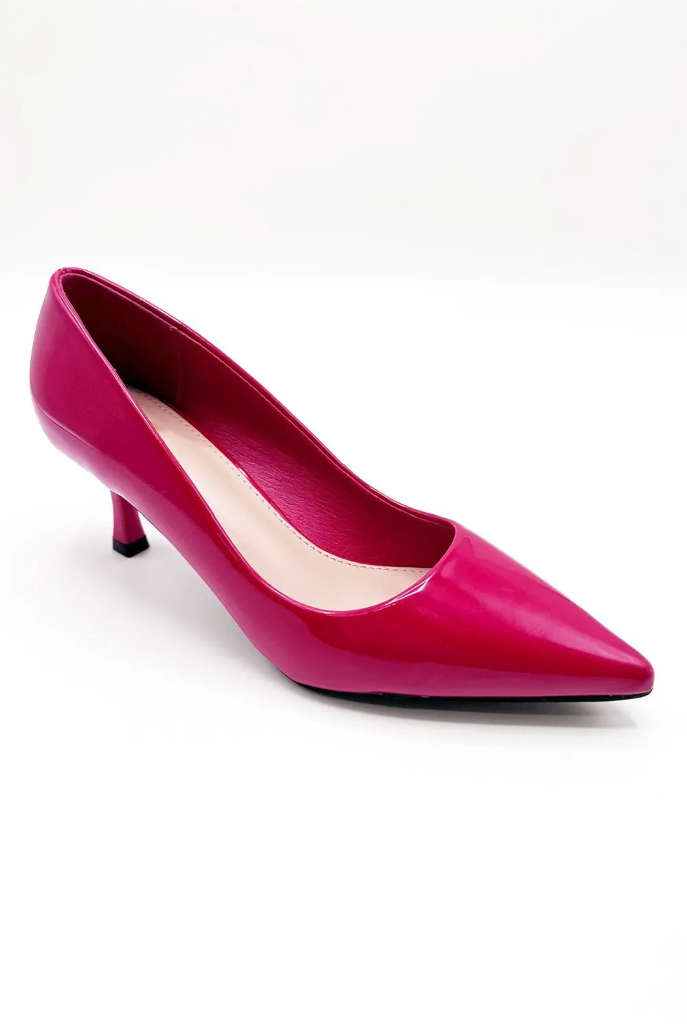 Aranea Pointed Toe Court Shoes in Red