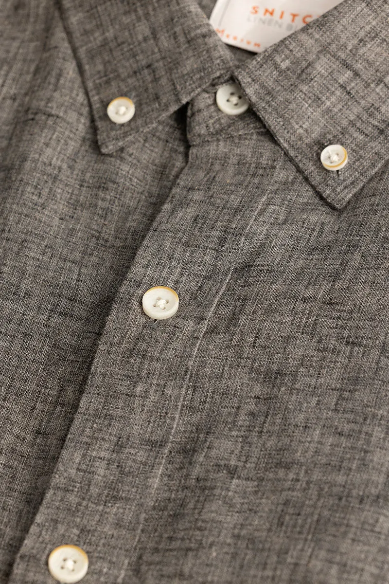 Ash Grey Linen Blend Shirt