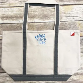 Beach Life Canvas Tote