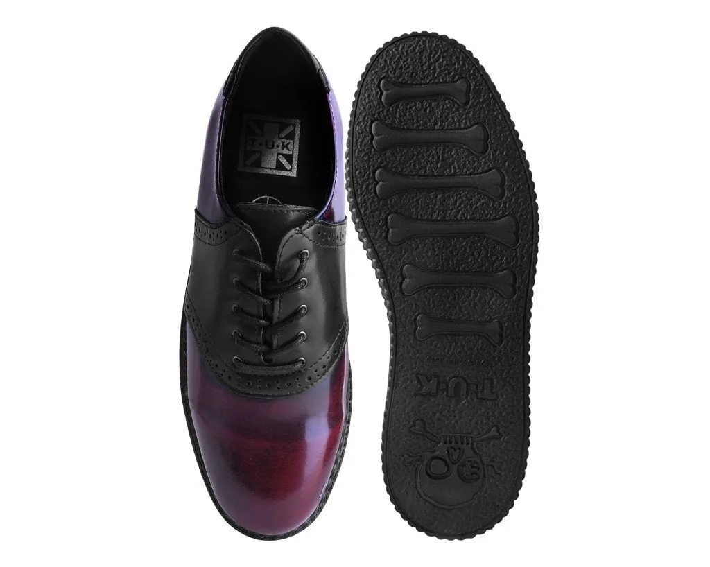 Black & Burgundy Rub-Off TUKskin Saddle Oxford