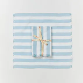 Bonnie & Neil- Woven Stripe Powder Blue Napkins Set of 6