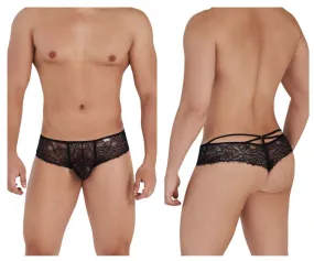 CandyMan 99537 Lace Boyshort Thongs Color Black