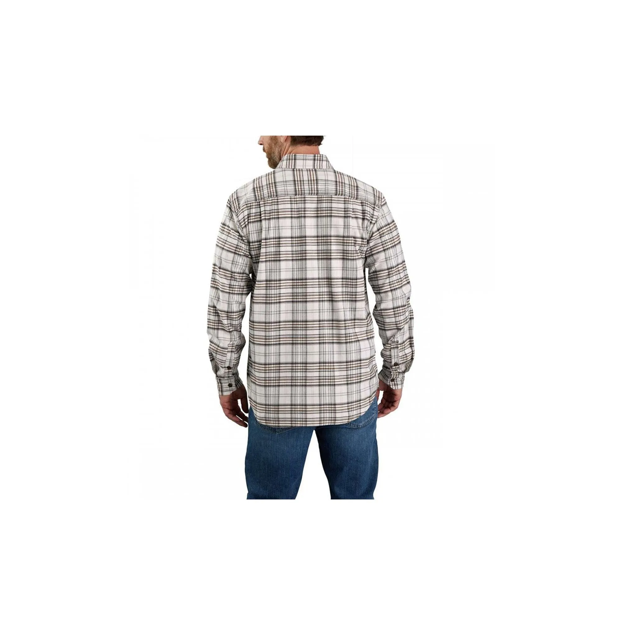 Carhartt Rugged Flex Relaxed Fit Midweight Flannel Long-Sleeve Plaid Shirt Malt