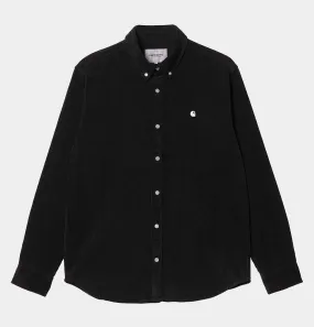 Carhartt WIP Madison Fine Cord Shirt in Black