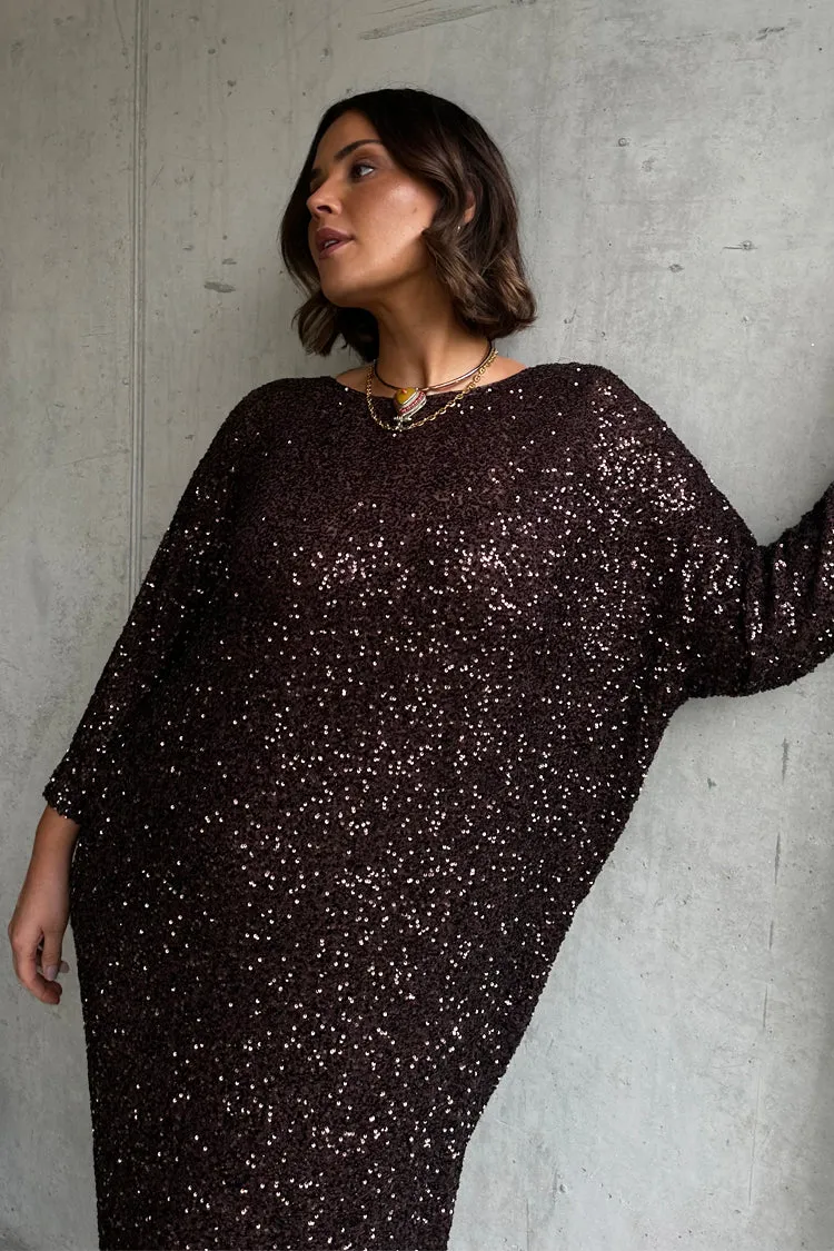 Chocolate Sequin Jem Dress