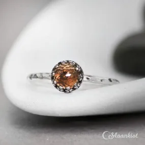 Dainty Smoky Quartz Promise Ring, Sterling Silver | Moonkist Designs