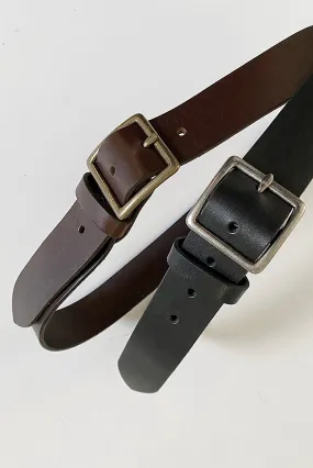 DEAN 1.5 LEATHER BELT, BLACK OR BROWN