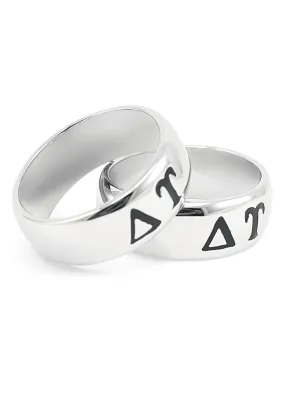 Delta Upsilon Sterling Silver Wide Band Ring