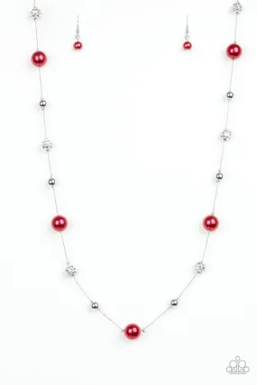 Eloquently Eloquent Red and Silver Necklace - Paparazzi Accessories