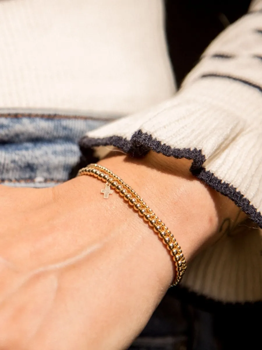 Everyday Stretch Bracelet with Cross Charm