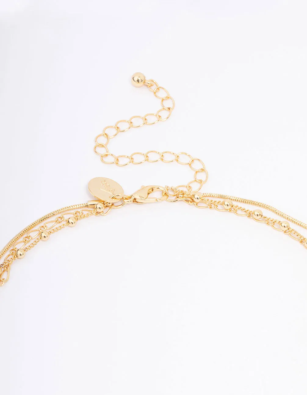 Gold Plated Large Coin Triple Layered Necklace