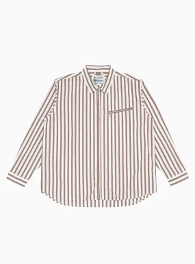 Grande Zip Shirt Brick Stripe