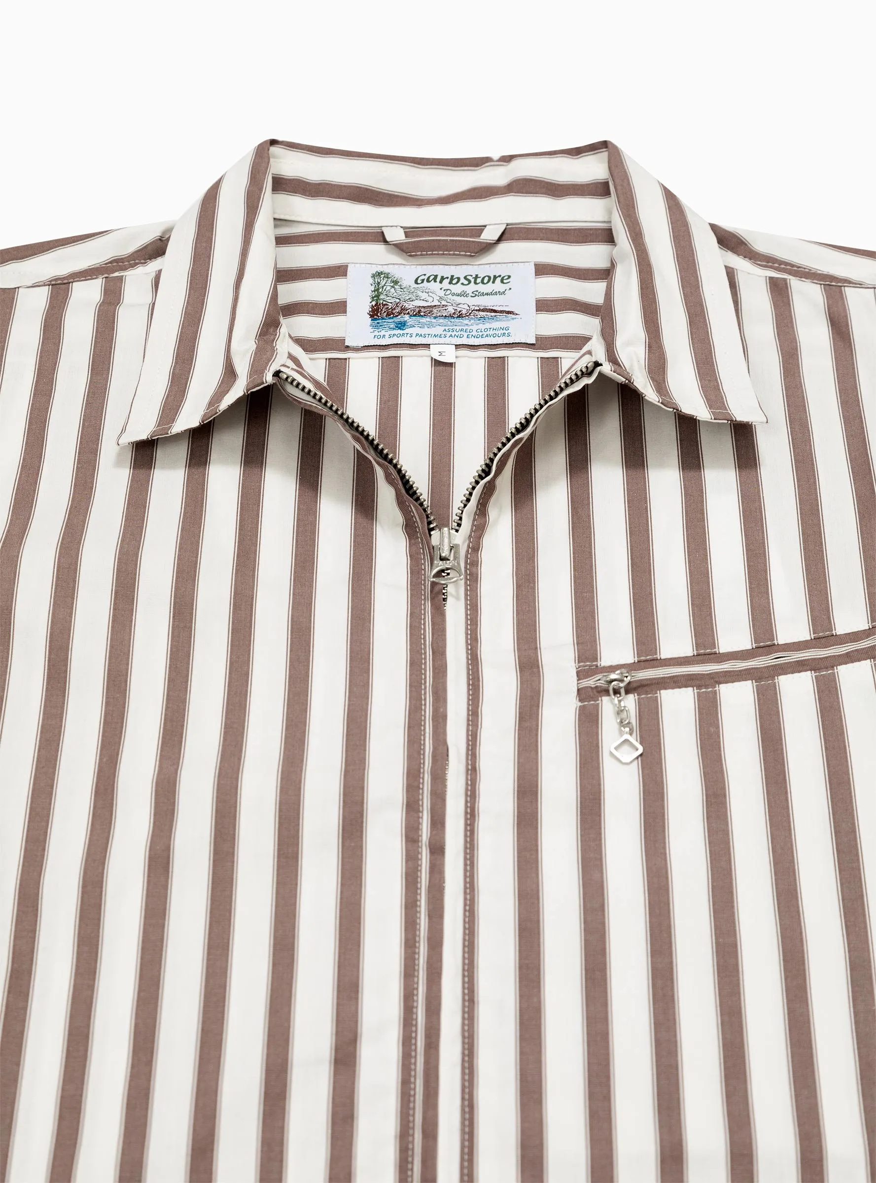 Grande Zip Shirt Brick Stripe