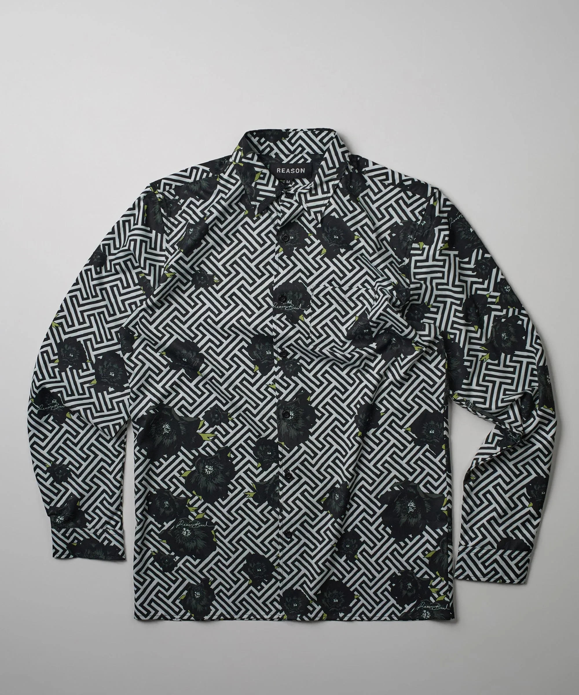 Harwood Allover Print Viscose Long Sleeve Woven Shirt