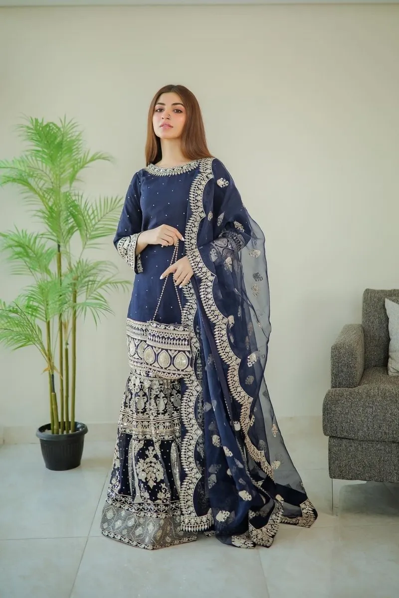 Haseens Anchal Chiffon Gharara HAS05