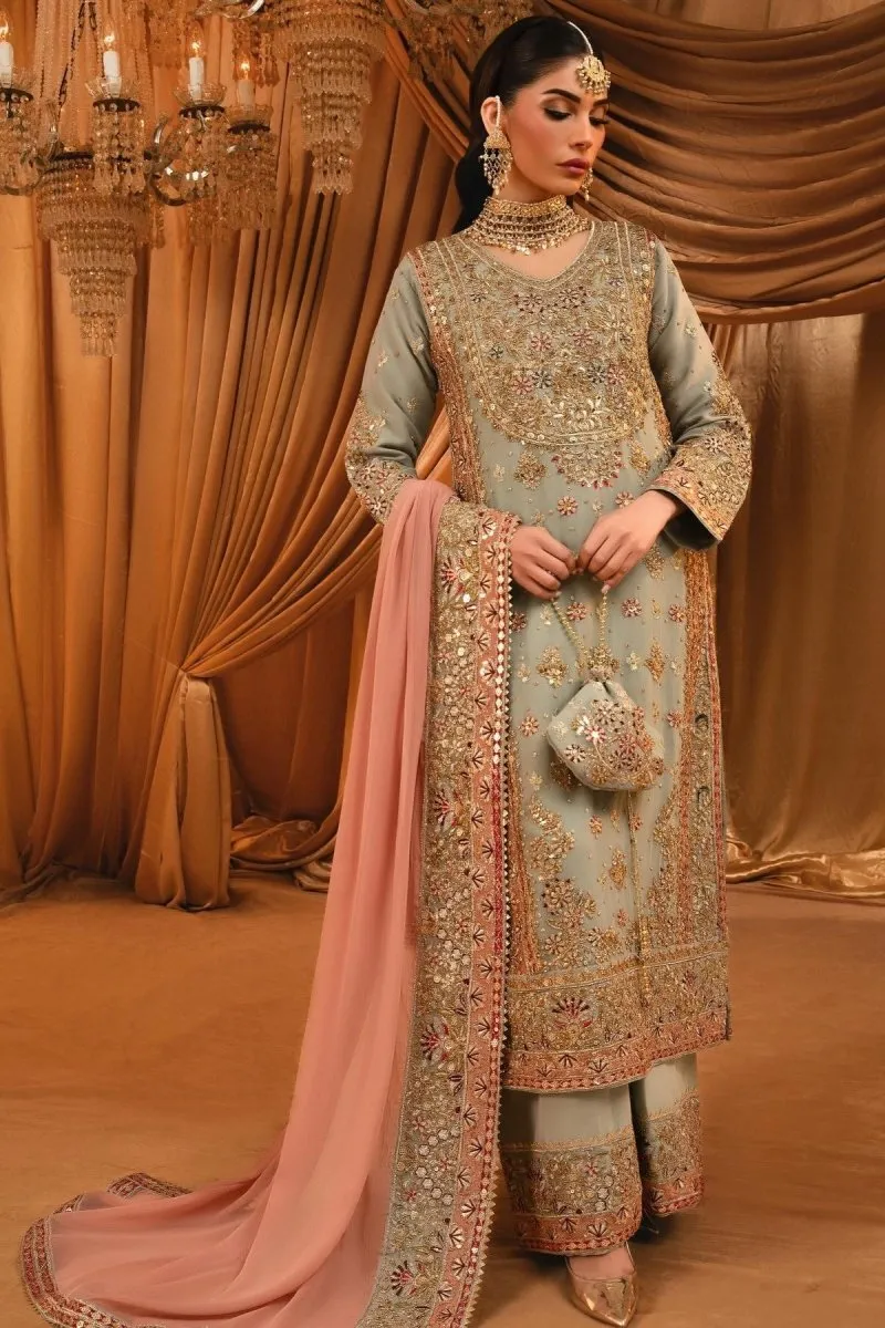 Haseens Sahar Pakistani Wedding Wear Chiffon Suit HAS07