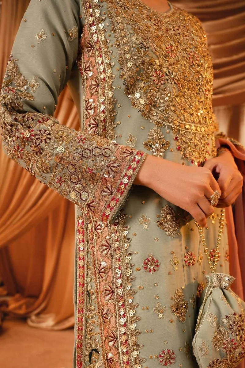 Haseens Sahar Pakistani Wedding Wear Chiffon Suit HAS07