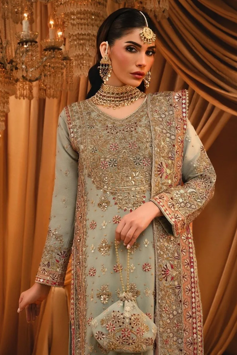 Haseens Sahar Pakistani Wedding Wear Chiffon Suit HAS07