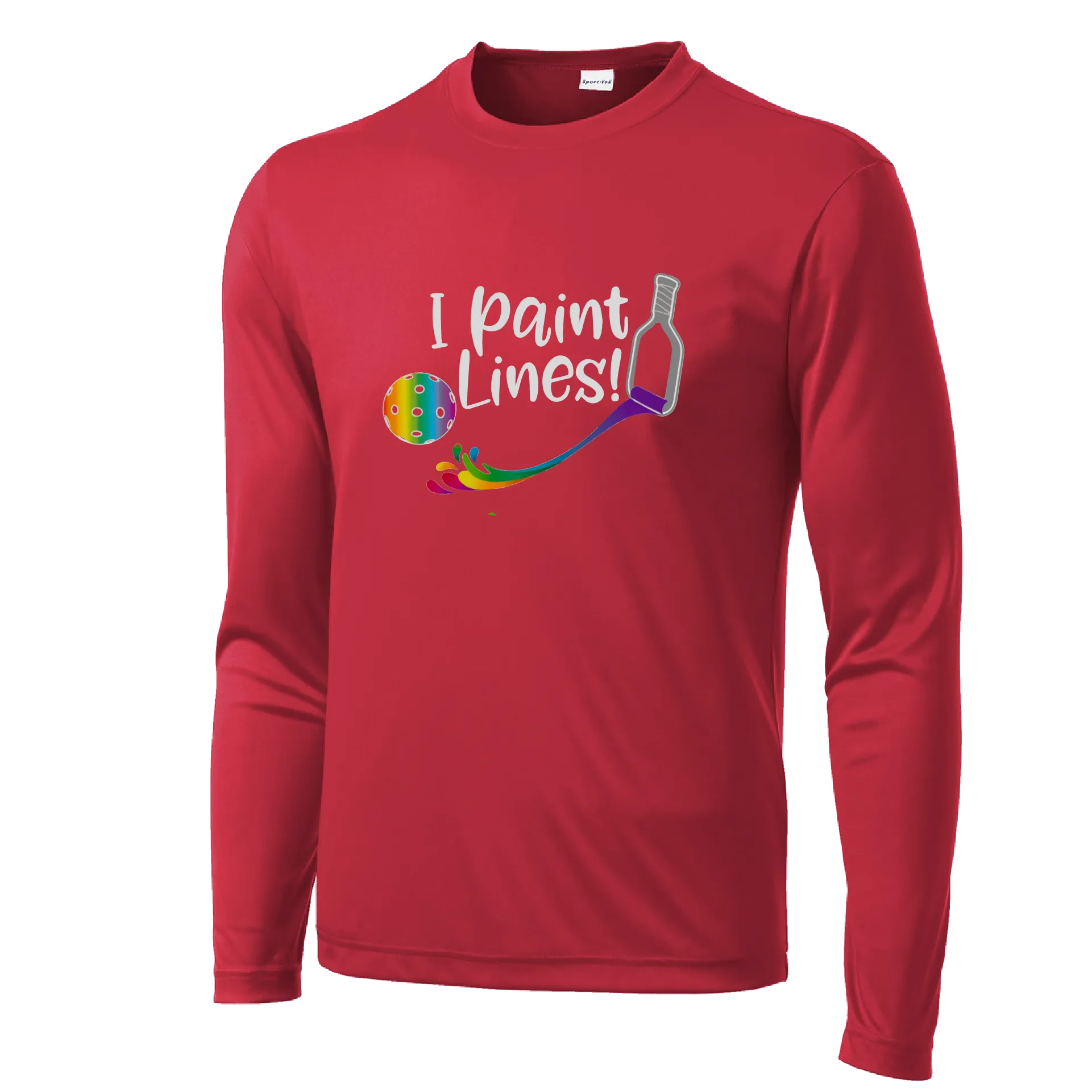 I Paint Lines | Men's Long Sleeve Pickleball Shirt | 100% Polyester