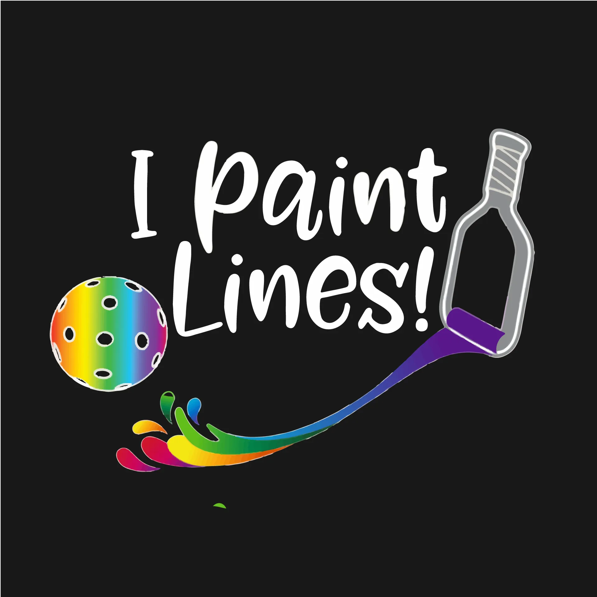 I Paint Lines | Men's Long Sleeve Pickleball Shirt | 100% Polyester