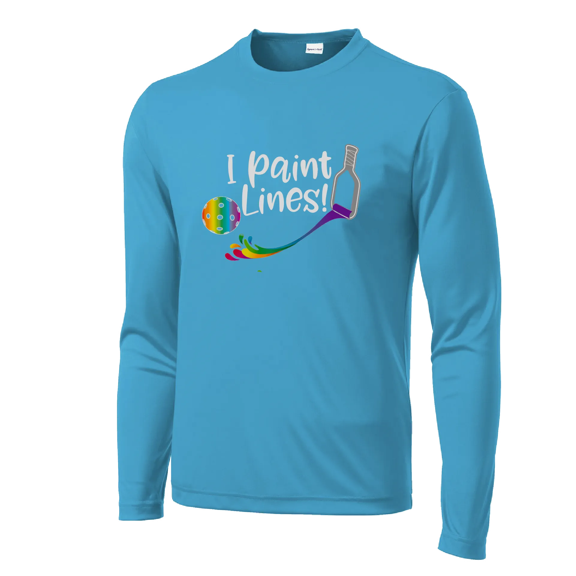 I Paint Lines | Men's Long Sleeve Pickleball Shirt | 100% Polyester