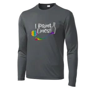 I Paint Lines | Men's Long Sleeve Pickleball Shirt | 100% Polyester