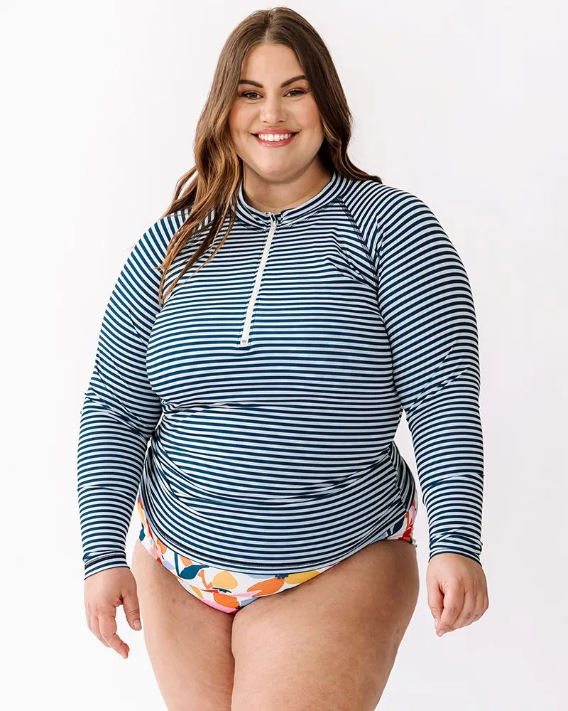 Indigo Stripe Rash Guard