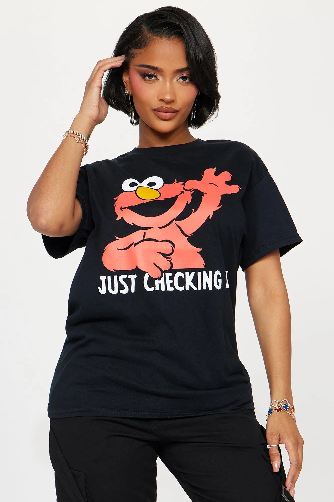 Just Checking In Elmo Tee? - Black