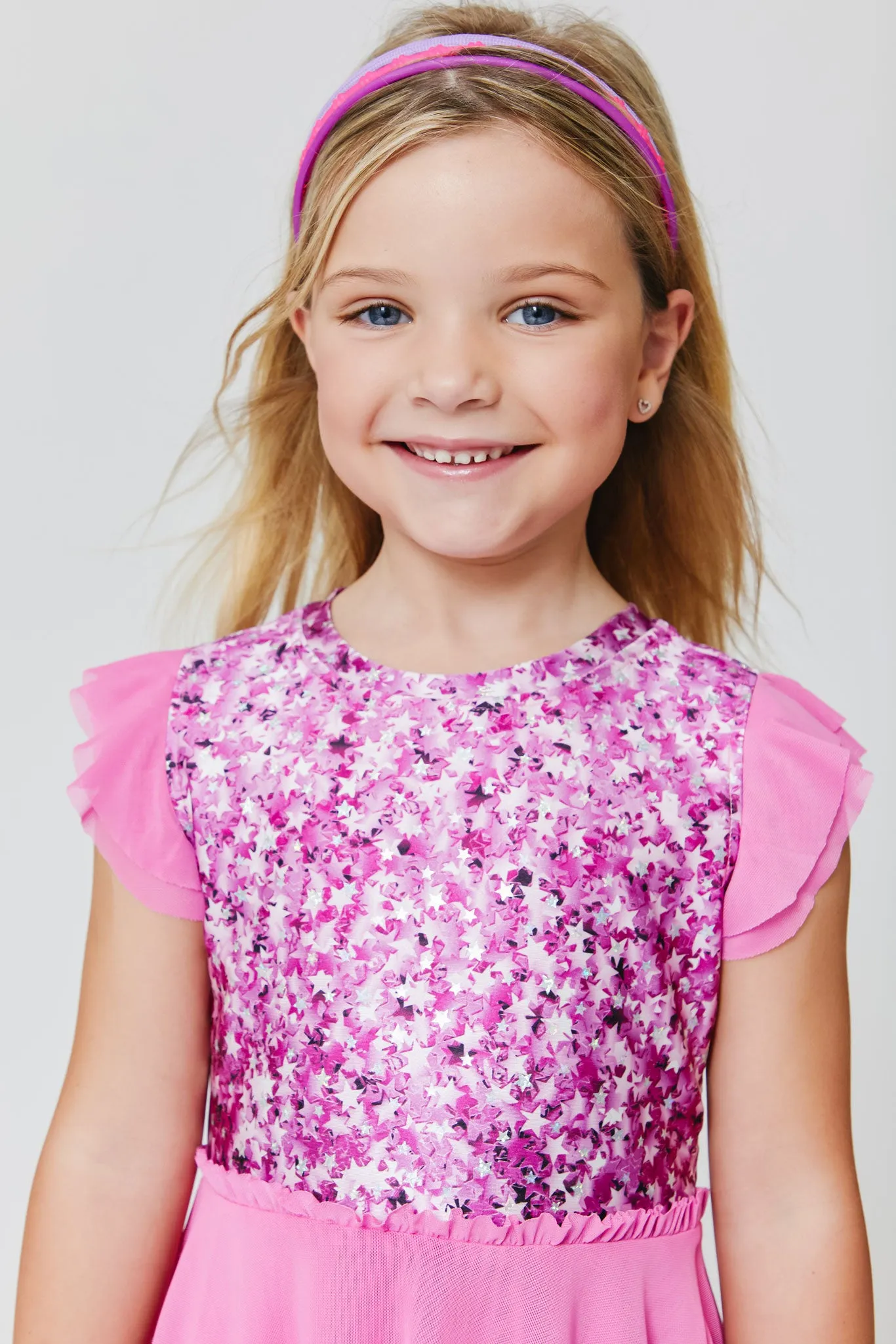 Kids Princess Dress in Star Confetti Foil