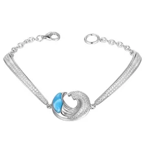 Larimar Ocean Wave Tennis Bracelet