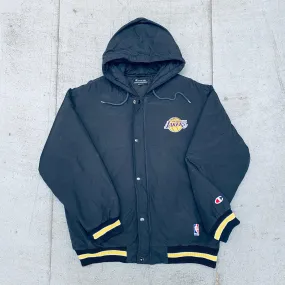 Los Angeles Lakers: 1990's Champion Blackout Fullzip Parka Jacket (S)