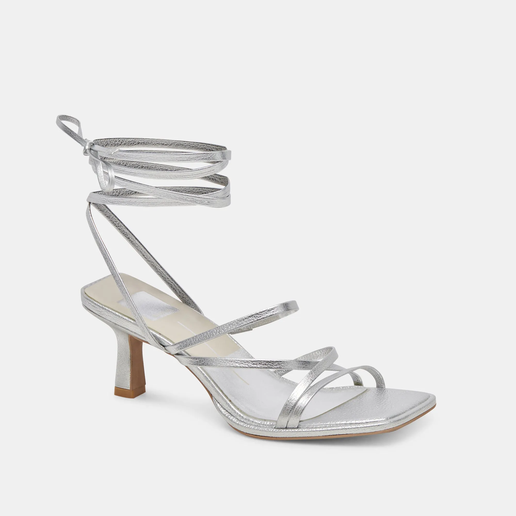 MALABO HEELS SILVER METALLIC LEATHER