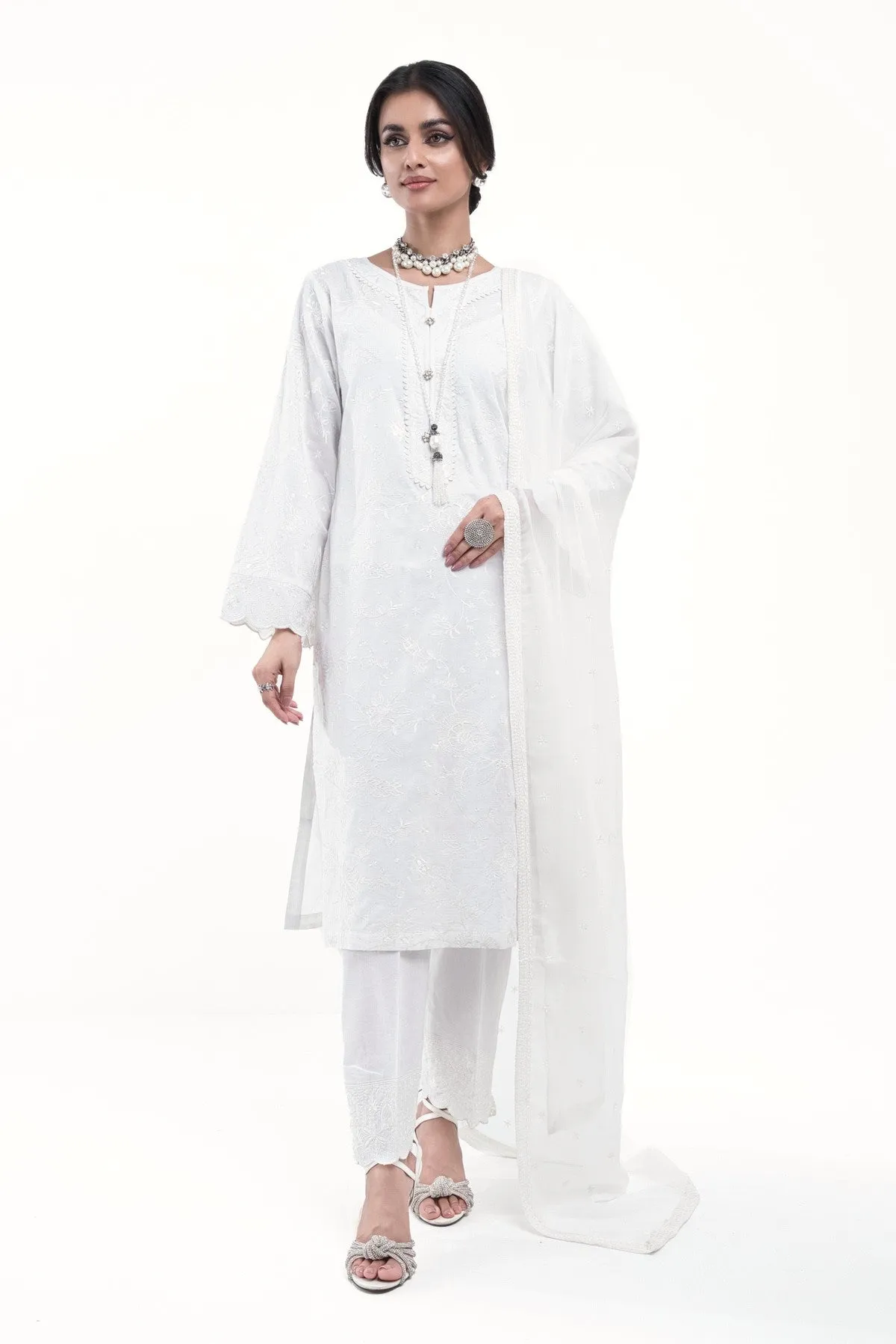 Mihrimah Embroidered Cambric 3 Piece Suit MIH45