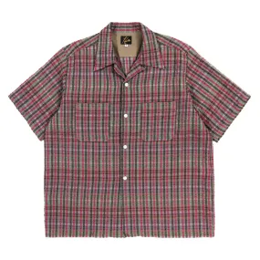 NEEDLES S/S ONE-UP SHIRT CHIFFON SUCKER PLAID GREEN