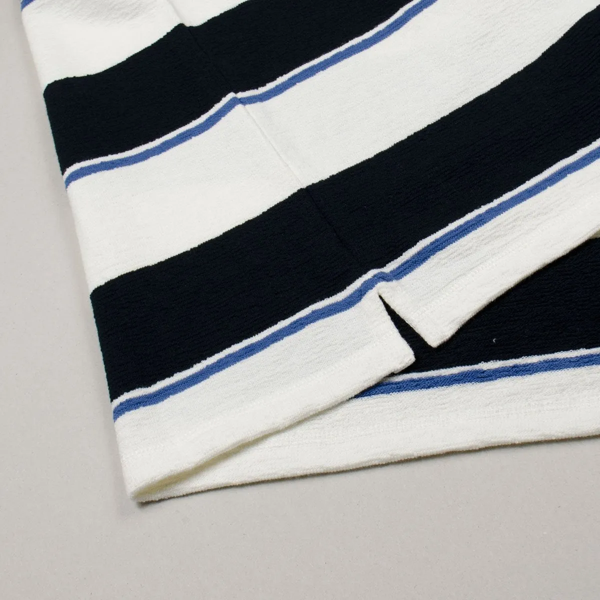 Norse Projects - Johannes Textured Stripe LS T-shirt - Dark Navy