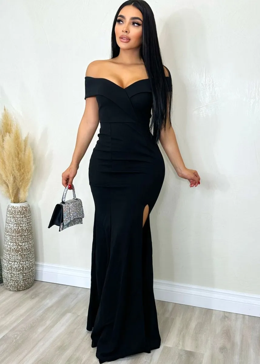 Not Chasing You Maxi Gown Dress Black