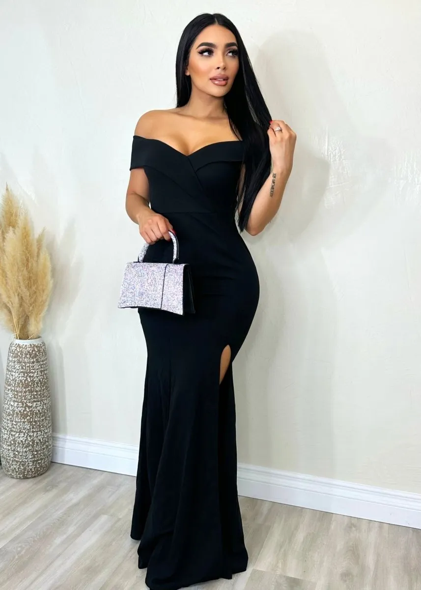 Not Chasing You Maxi Gown Dress Black