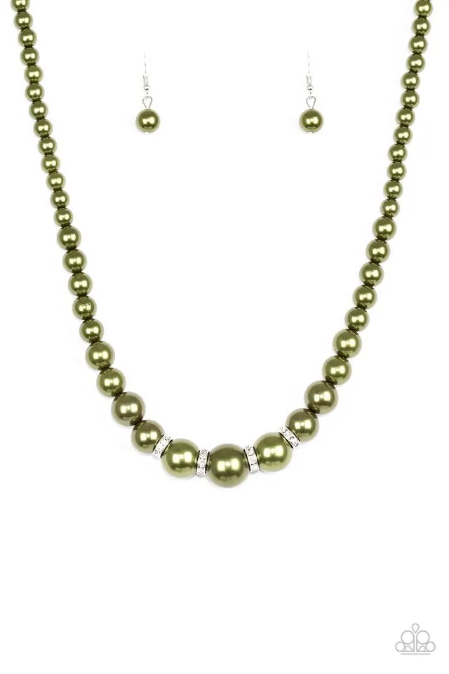 Paparazzi Accessories  - Party Pearls #N219 Box 3 - Green Necklace