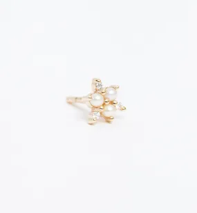 Pearl Diamond Snowflake Stud