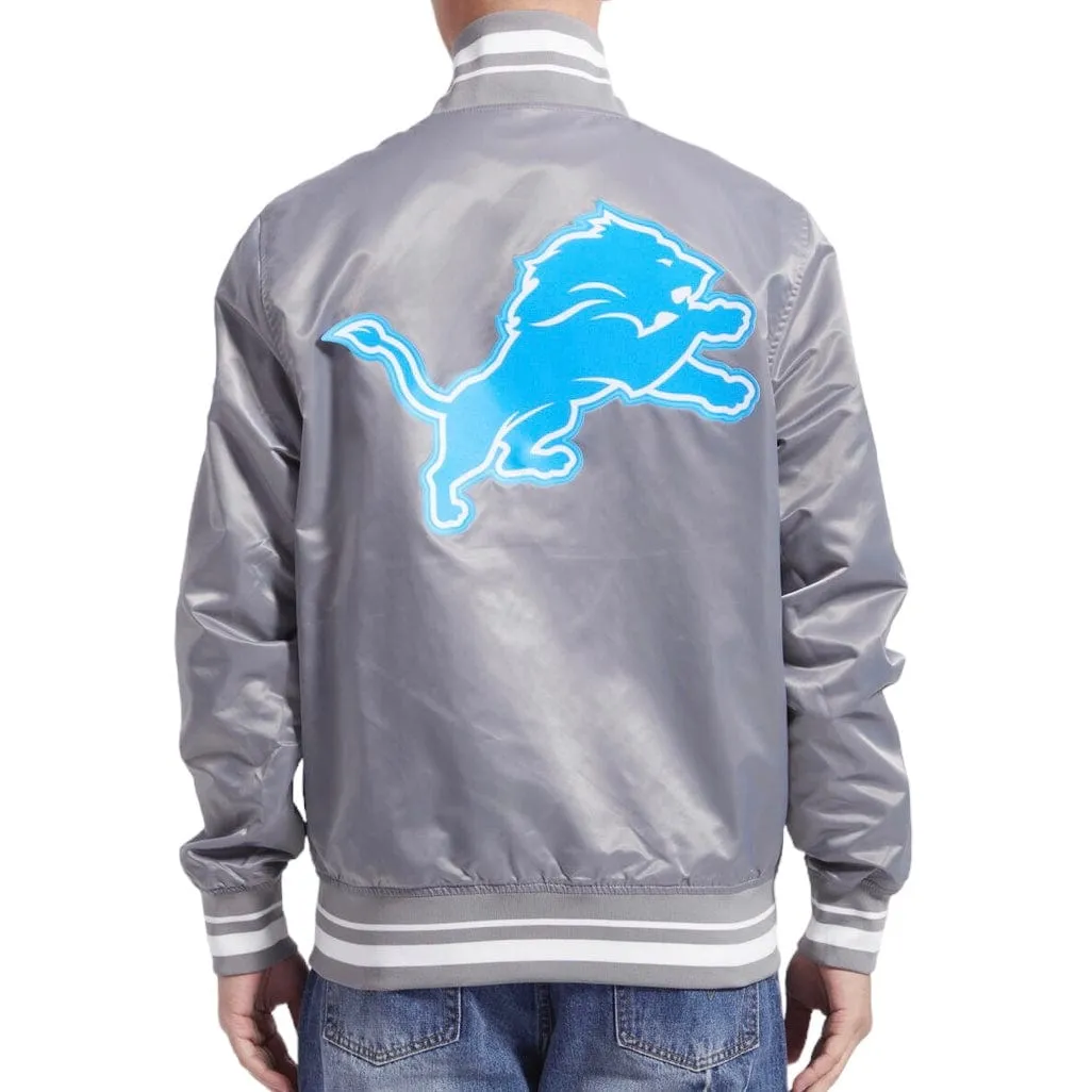 Pro Standard Detroit Lions Script Tail Satin Jacket (Gray) FDL6410252-GRY