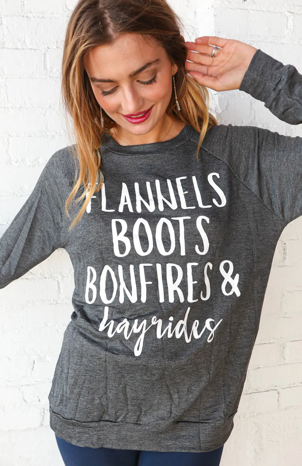 "Flannel, Boots, Bonfires"" Graphic Tee