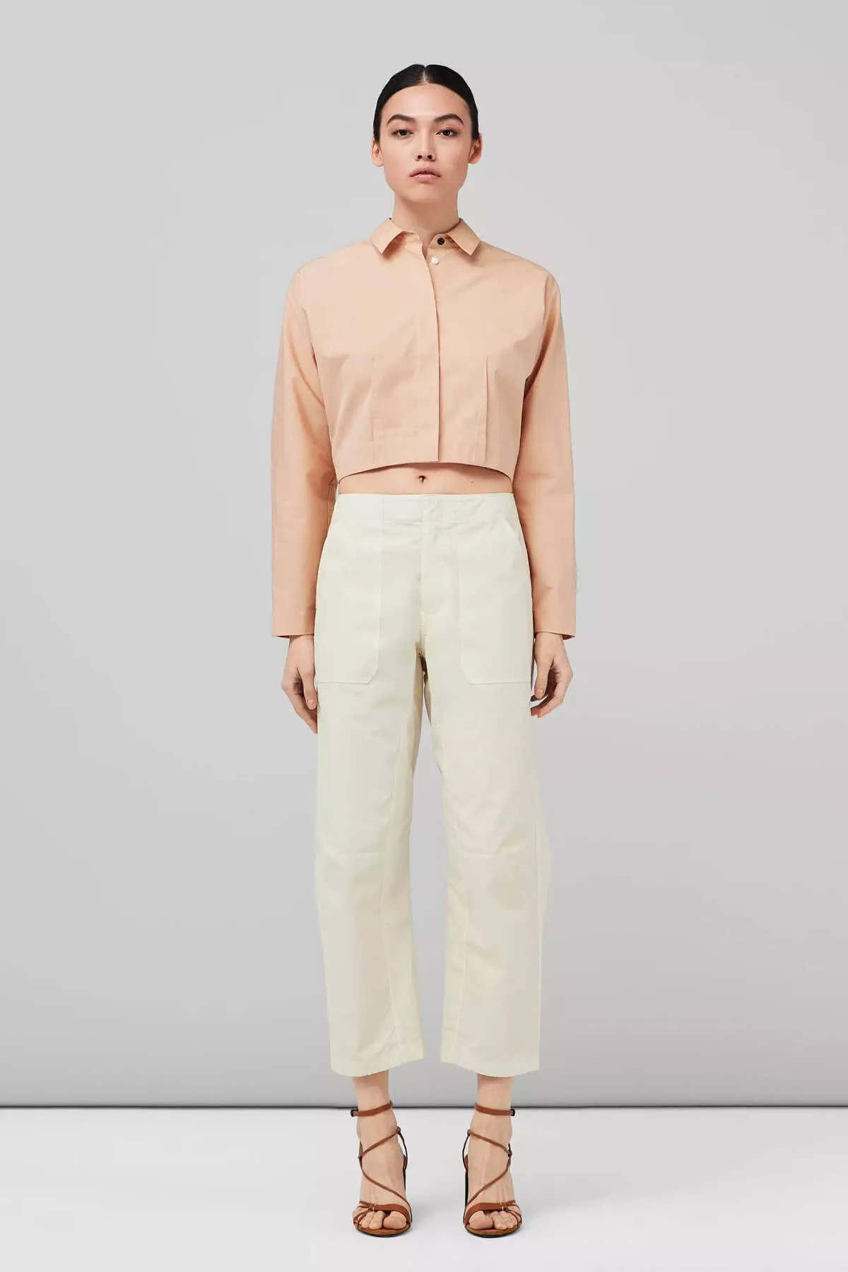 Rag & Bone Morgan Cropped Shirt - Light Sand