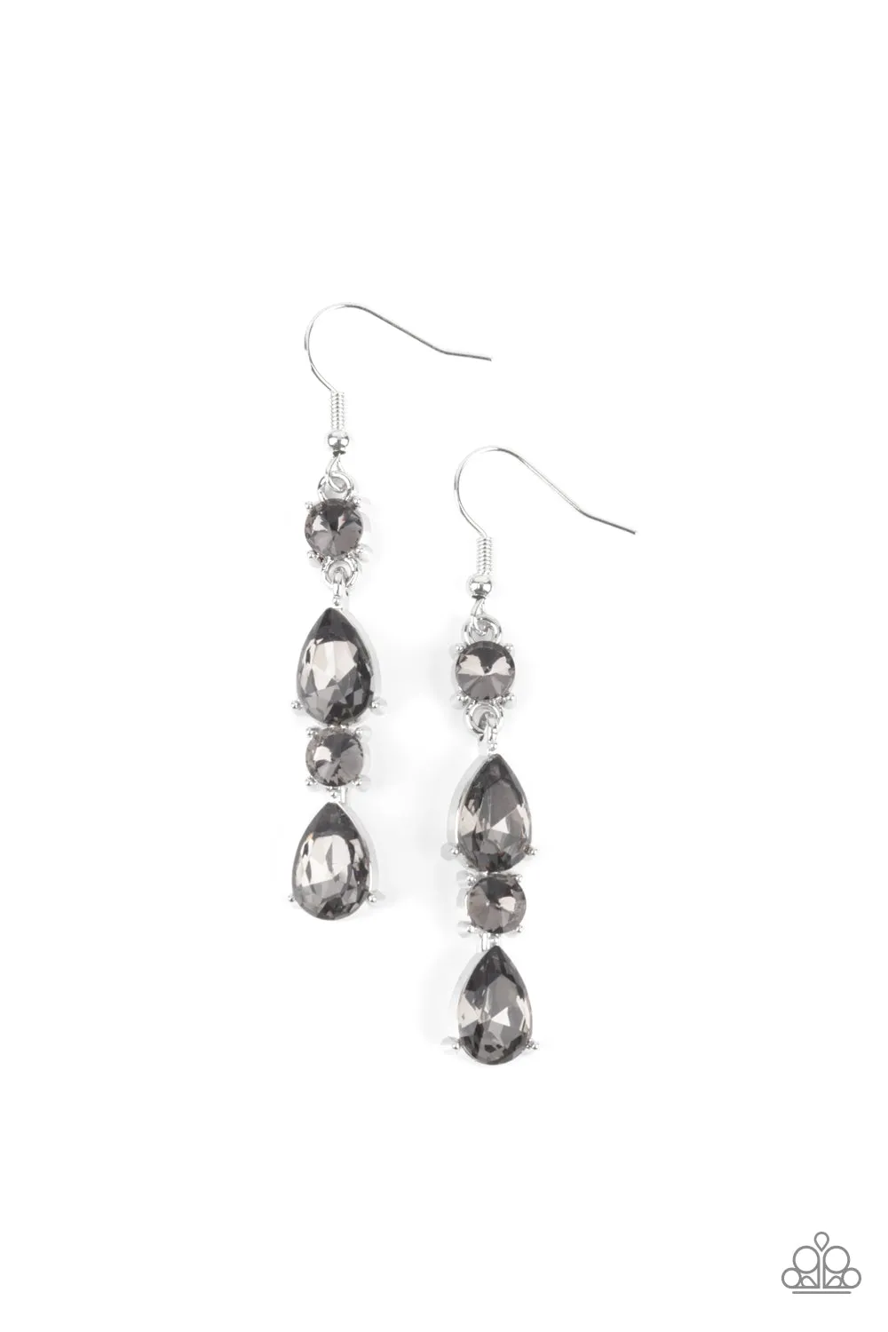 Raise Your Glass to Glamorous - Silver Paparazzi Earrings