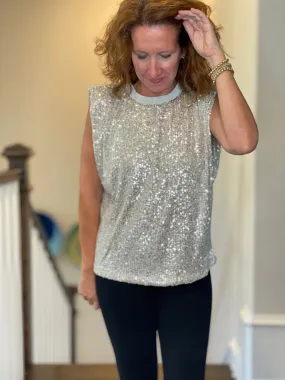 Sequin Sleeveless Top